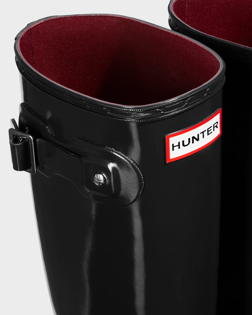 Bottes Hautes de Pluie Hunter Original Gloss Femme Noir WXIURDB-76